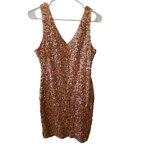 PrettyGuide Cocktail Party Dress XL Womens Pink Sequin V Front V Back New Years - Picture 6 of 6